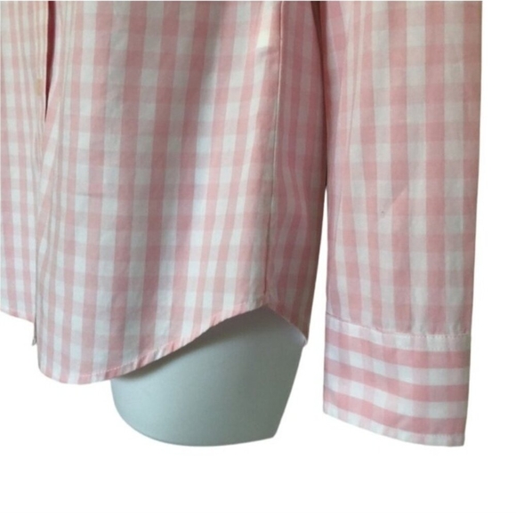 Vineyard Vines Womens Pink Gingham Button Down Shirt Size 12 Long Sleeve Classic - Picture 5 of 11